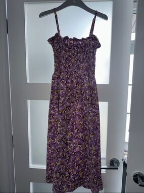 H&M Purple Floral Midi Dress